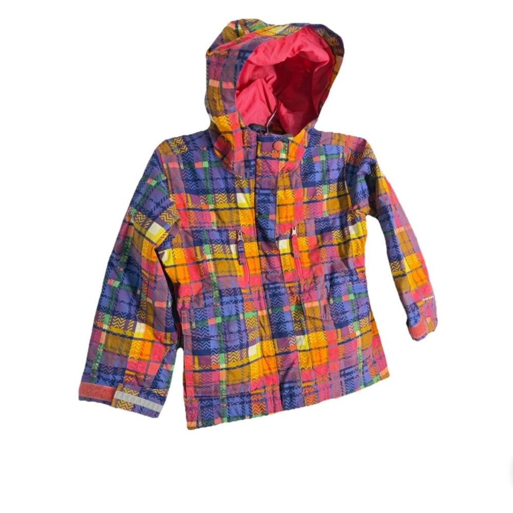 Columbia Girls Omni-Shield Hooded Winter Rain Jacket Snow Ski Coat Shell Sz 4/5